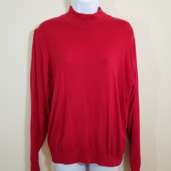 Talbots 100% Cotton Mock Sweater, M - Picture 2 of 8